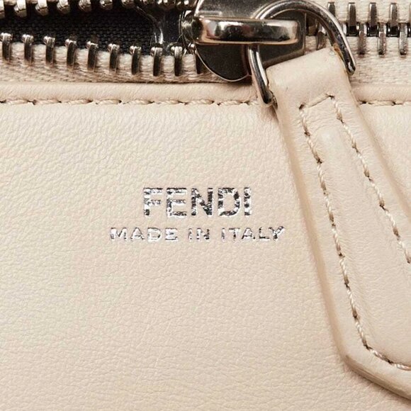 Fendi White Quilted Lambskin Leather Dotcom Click Small Shoulder Bag - 8BN299 - Picture 7 of 12